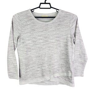 Womens Gray Striped Bobbie Brooks Top Shirt Long Sleeve Crew Neck Size XL